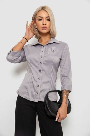 Сорочка класична в смужку, колір сірий, 230R645 127751_867348 фото